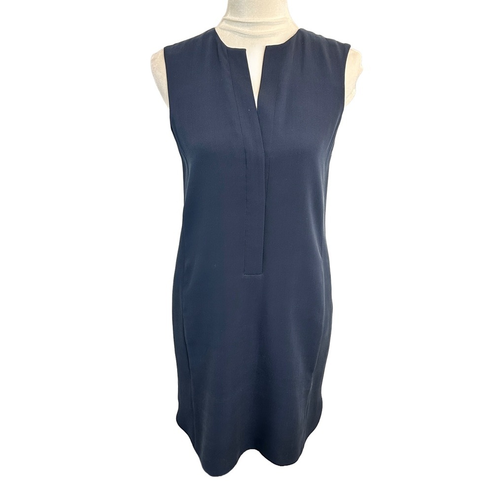 Vince Silk Navy Blue Lightweight Sleeveless Dress  6‎